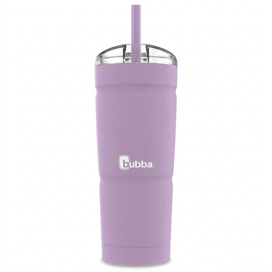 Bubba Envy S Stainless Steel Tumbler, 24oz Lavender Frost, Straw Lid, Hero Shot - Pure White Background