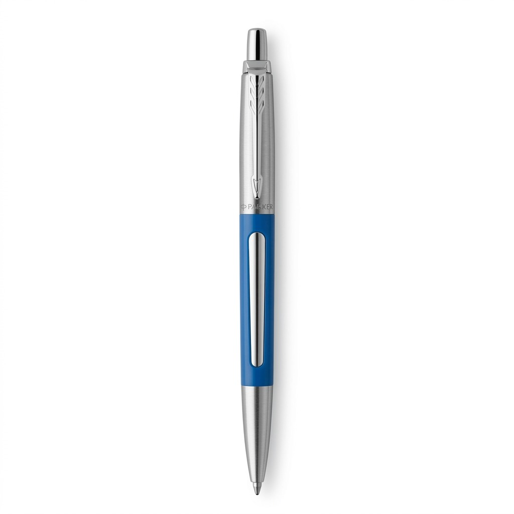 Parker Jotter Originals ballpoint pen with a classic blue finish and stainless steel accents.